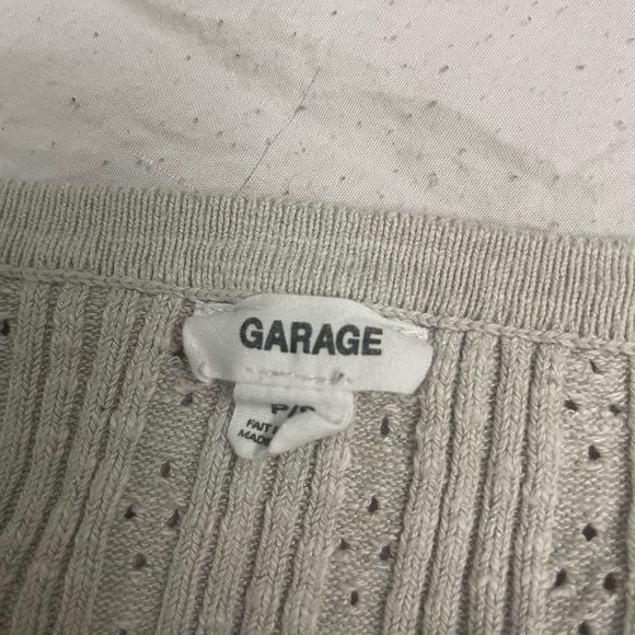 GARAGE ribbed tan button up cropped top size S - Picture 3 of 4